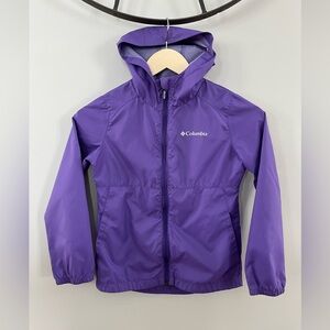 Columbia girls Switchback Purple Full Zip Rain jacket. Size Small (7/8).